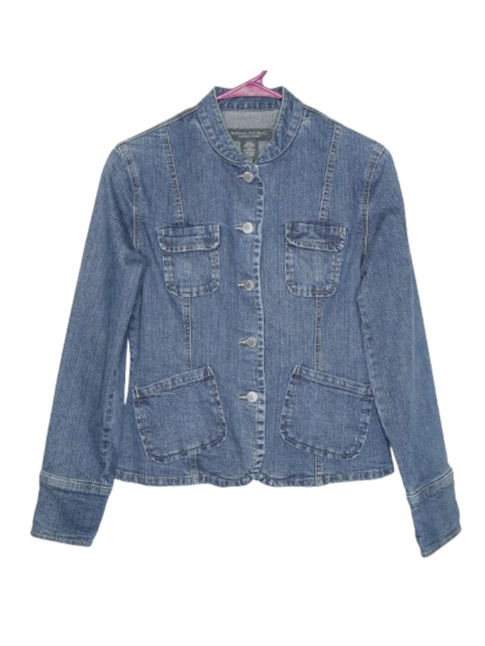 Banana Republic Factory Dark Wash Oversized Button-Front Jean Jacket - XS